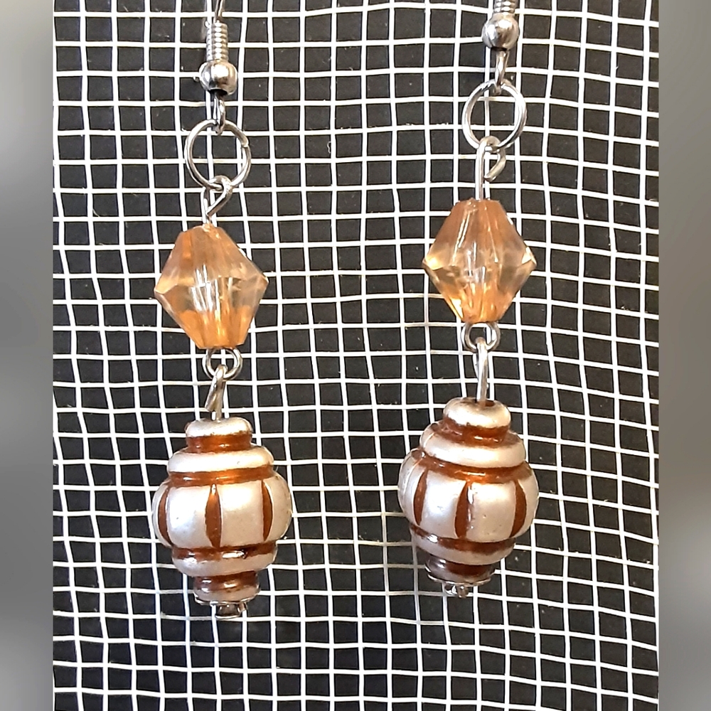 Handmade Boho Beaded Dangle Earrings Pierced Casual Festival